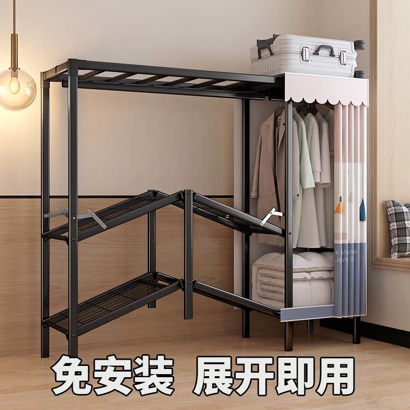简易衣柜家用卧室现代简约挂衣橱出租房加粗加厚折叠布衣柜柜子