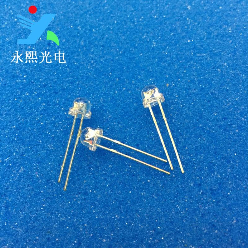 5MM短脚白发翠绿平头led灯珠发光二极管 f5绿色灯珠