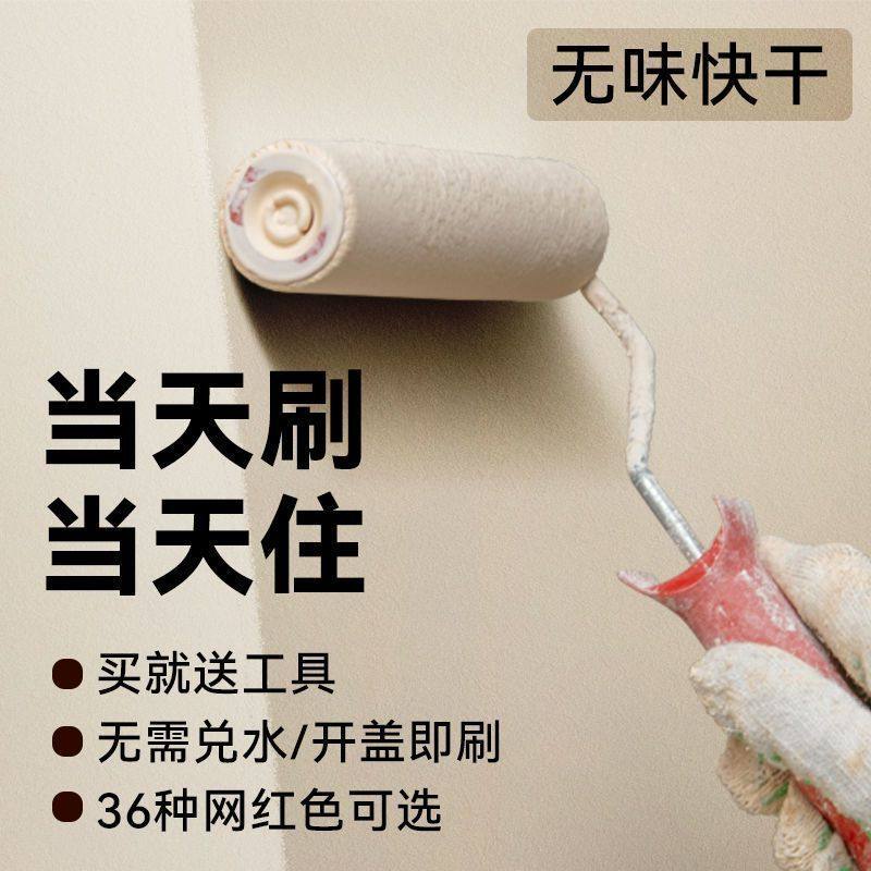 净味家用内墙乳胶漆面漆白色刷墙涂料环保彩色水性可调色室内油漆