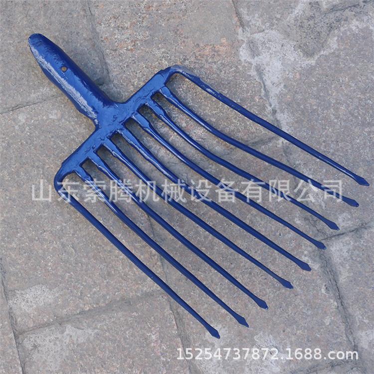 焊接锻打九齿叉 九齿拉耙 九齿耙 整体喷塑表面光滑 厂家