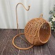 水果吊篮手工收纳篮仿藤茶色田园创意收纳储物野餐储物装 饰篮25.5