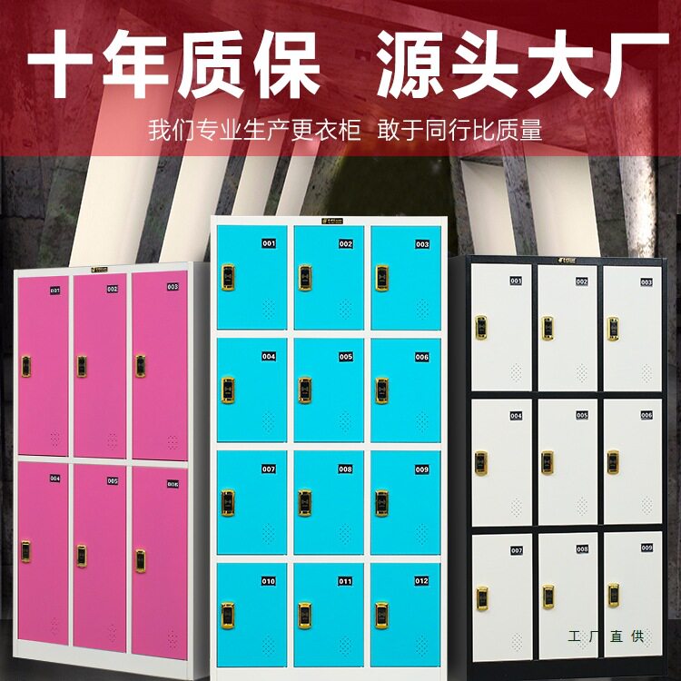 彩色更衣柜铁皮柜多门员工衣柜带锁储物柜存包柜健身房换衣柜鞋柜
