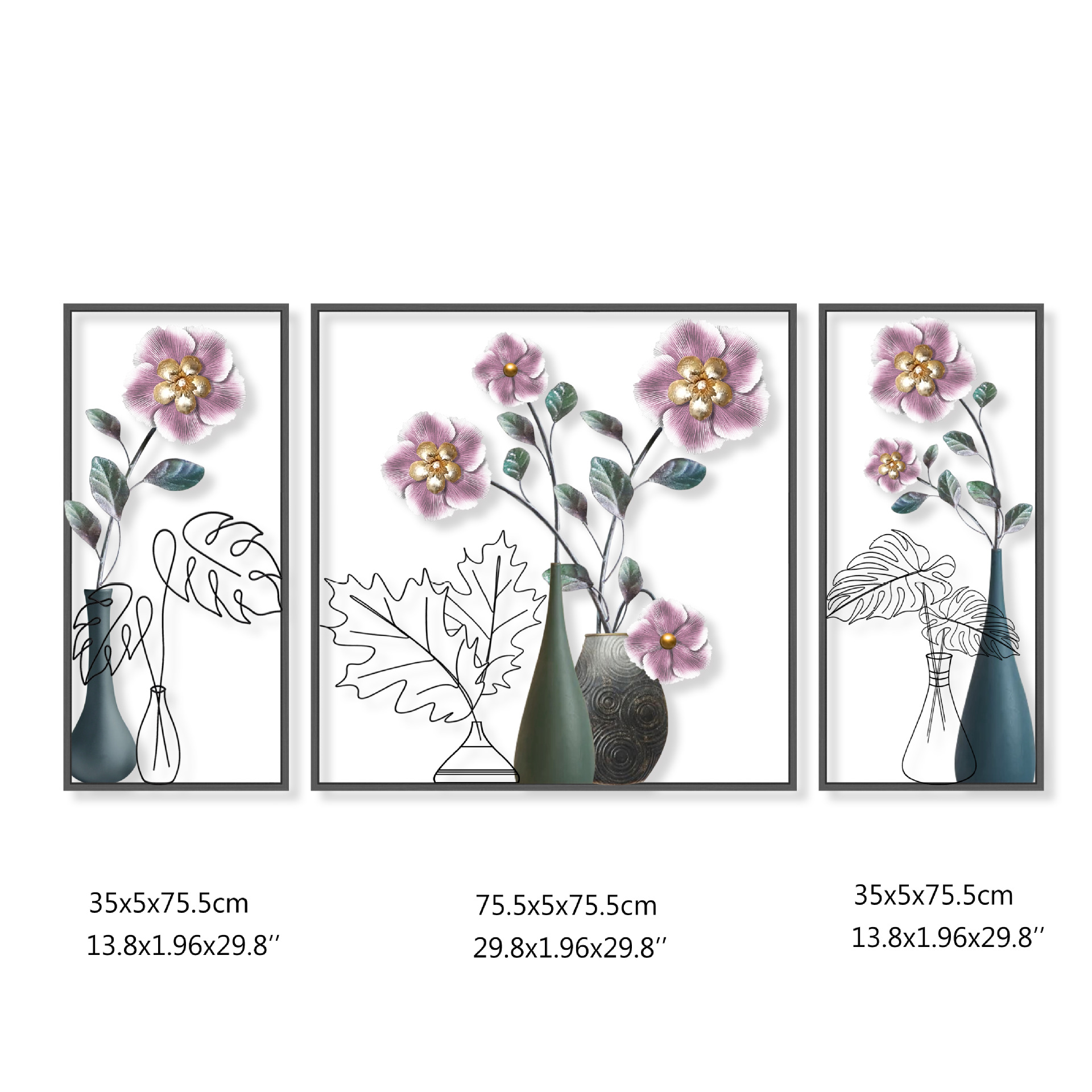 新中式银杏叶轻奢铁艺镂空时尚挂钟客厅墙面静音钟表家用挂墙时钟