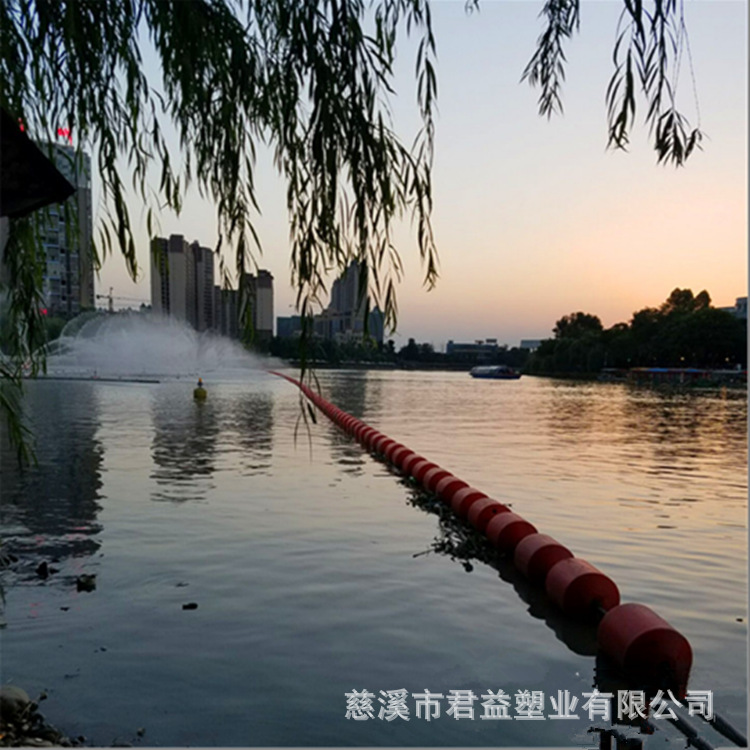 水上串联浮筒水草浮萍油污拦截一体成型浮筒汇平生态旅游警示浮体