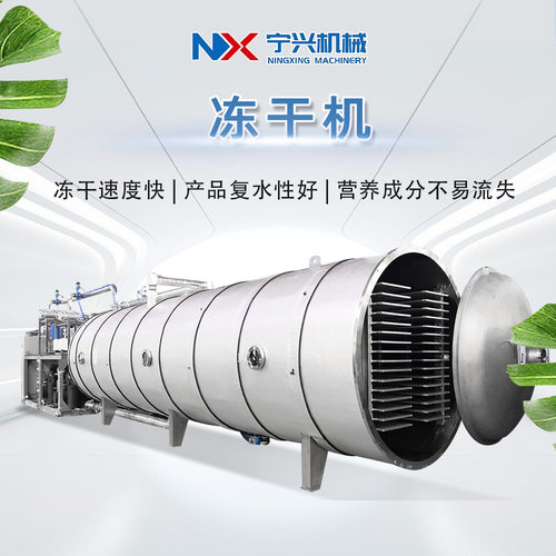 宁兴秋葵冻干机 草莓榴莲果蔬真空冻干机 大型宠物食品冻干流水线