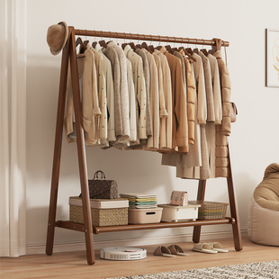 衣帽架室内房间收纳挂衣架落地式 实木衣架加粗款 家用卧室简易立式