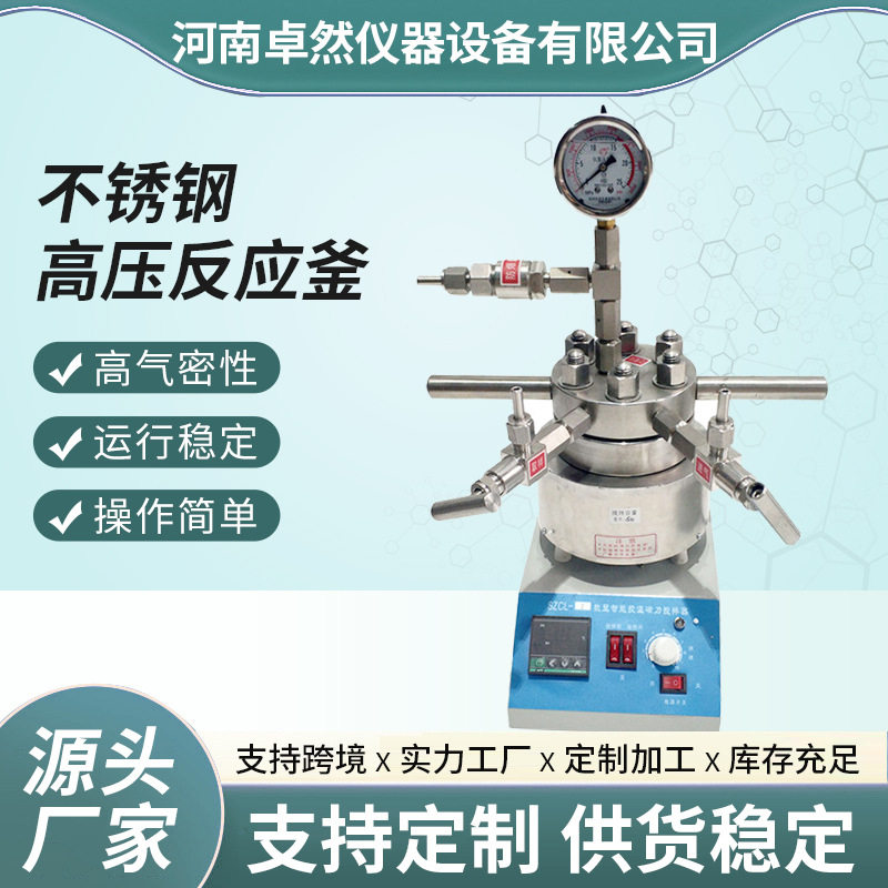 台式机械搅拌耐腐蚀电加热高压釜小型高温反应釜不锈钢高压反应釜