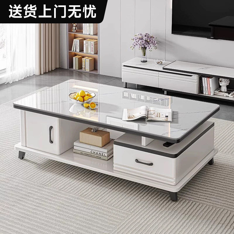 茶几客厅家用小户型简约现代钢化玻璃2026新款轻奢岩板阳台小茶台