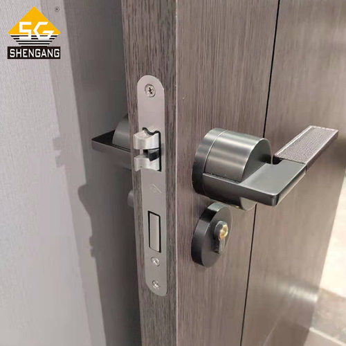 真皮把手门锁SG-L-Z-F1828万科工程高档楼盘户内木门锁具卧室门锁