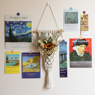 ins挂毯干花卡片墙贴立体墙面装饰毛毡板布置卧室客厅背景墙壁挂