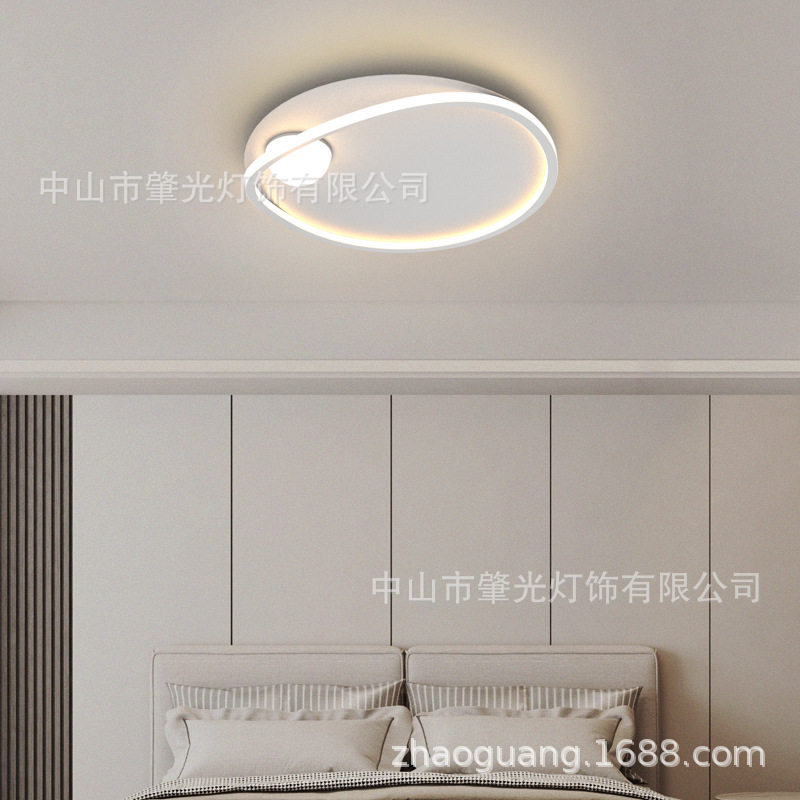 现代简约LED吸顶灯圆形铁艺卧室灯客厅灯创意个性书房餐厅阳台灯