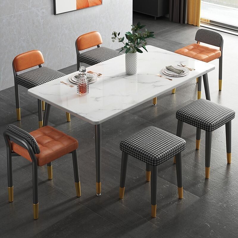 餐桌椅子家用靠背2022新款加厚网红轻奢高级感面包坐垫可叠放凳子