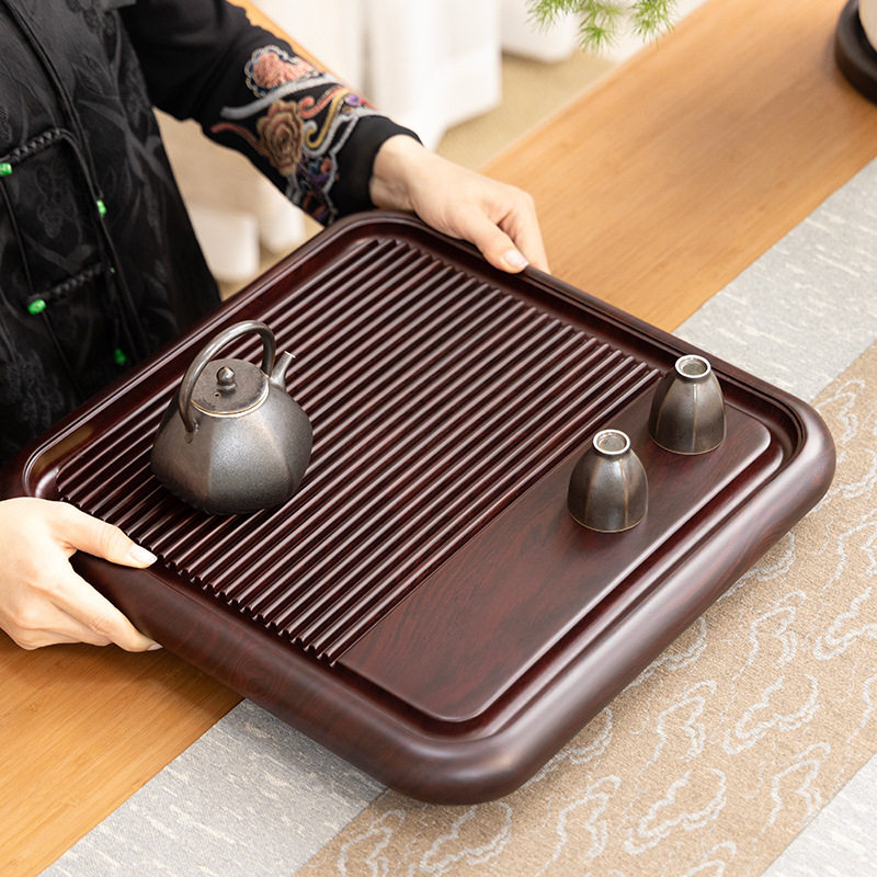 正方形木实木茶盘家用小茶台托盘办公室排水茶海简约泡台茶托盘