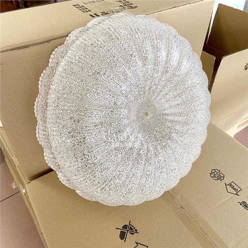 轻奢现代玻璃吸顶灯罩透明沾砂