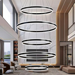 客厅吊灯挑高挑空北欧吊灯loft公寓创意楼梯吊灯别墅复式楼大吊灯