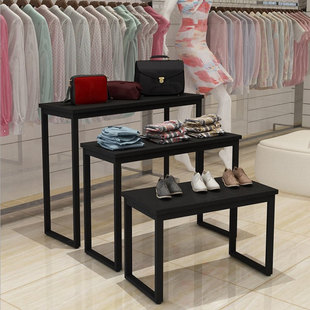 服装店展示流水台花店展示架高低桌展示台组合服装桌子收纳鞋柜