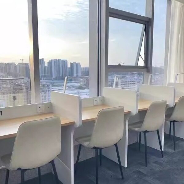 共享自习室Ai学习桌自习桌沉浸式学校隔断双人桌椅子带帘套装书桌