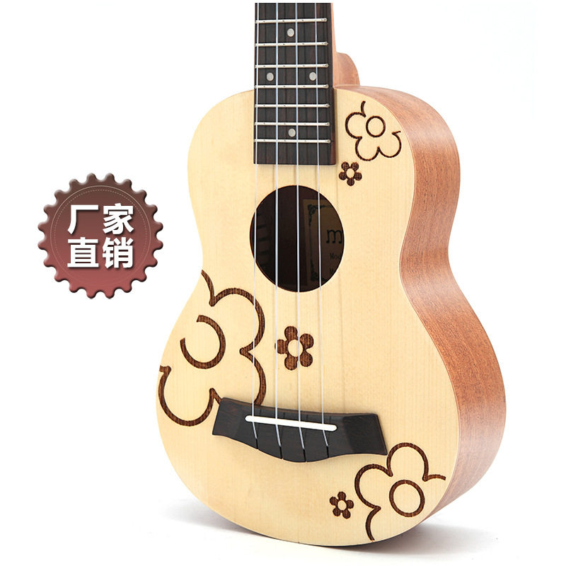 21寸尤克里里Ukulele乌克丽丽 云杉小花朵款夏威夷四弦琴小吉他