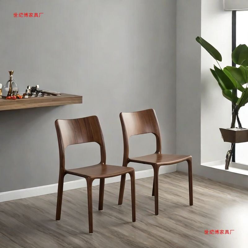 白蜡餐椅实木家用现代榫卯北欧简约靠背餐桌椅茶椅时尚一体椅子