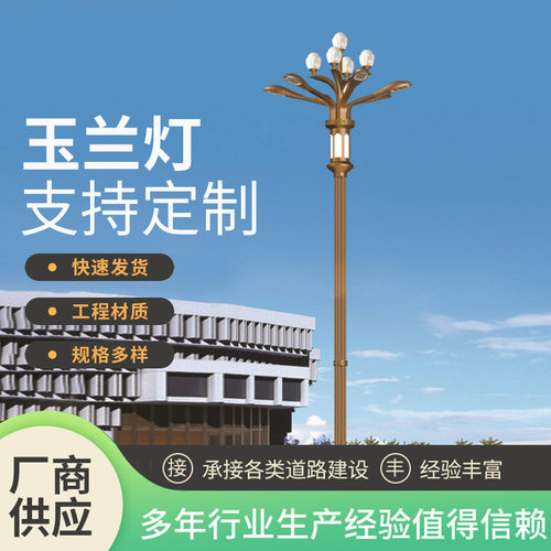 厂家供应大型玉兰灯八叉九火景观灯户外照明太阳能花瓣组合型路灯