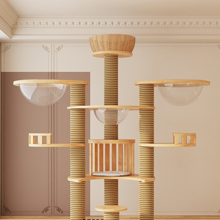 猫爬架实木大猫猫窝猫树一体不占地缅因多猫爬架家用大型豪华