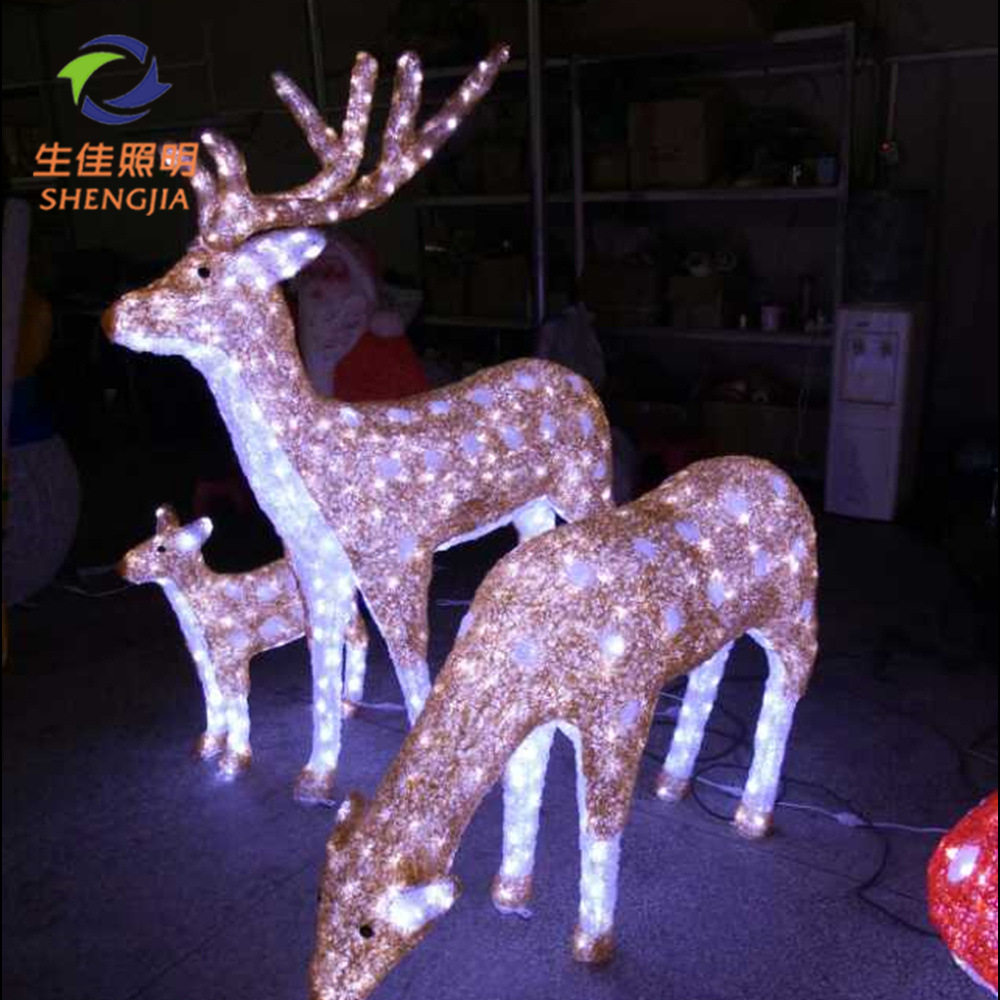 LED3D造型滴胶一家三口小鹿动物造型灯圣诞梅花鹿l动物灯装饰灯
