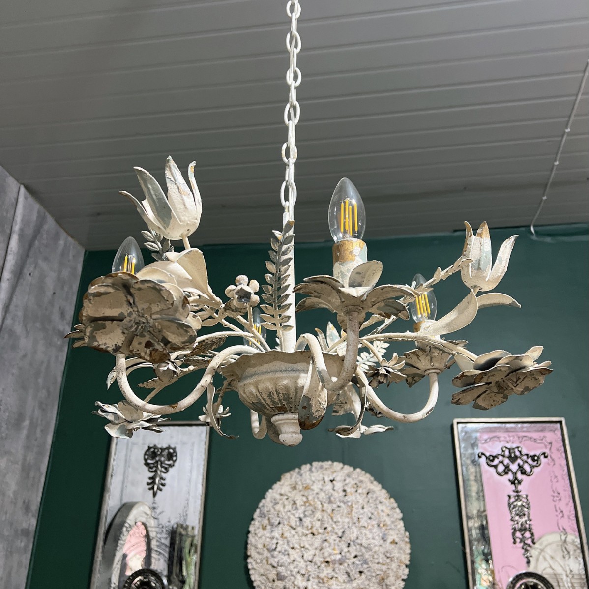 复古铁艺玫瑰花吊灯法式欧式风家居玄关客厅餐厅咖啡厅装饰灯具