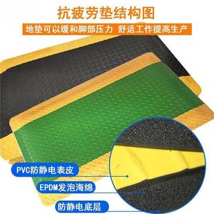 厂家批发车间站立护脚垫蓝灰绿色黄标警示地垫工业耐油污垫