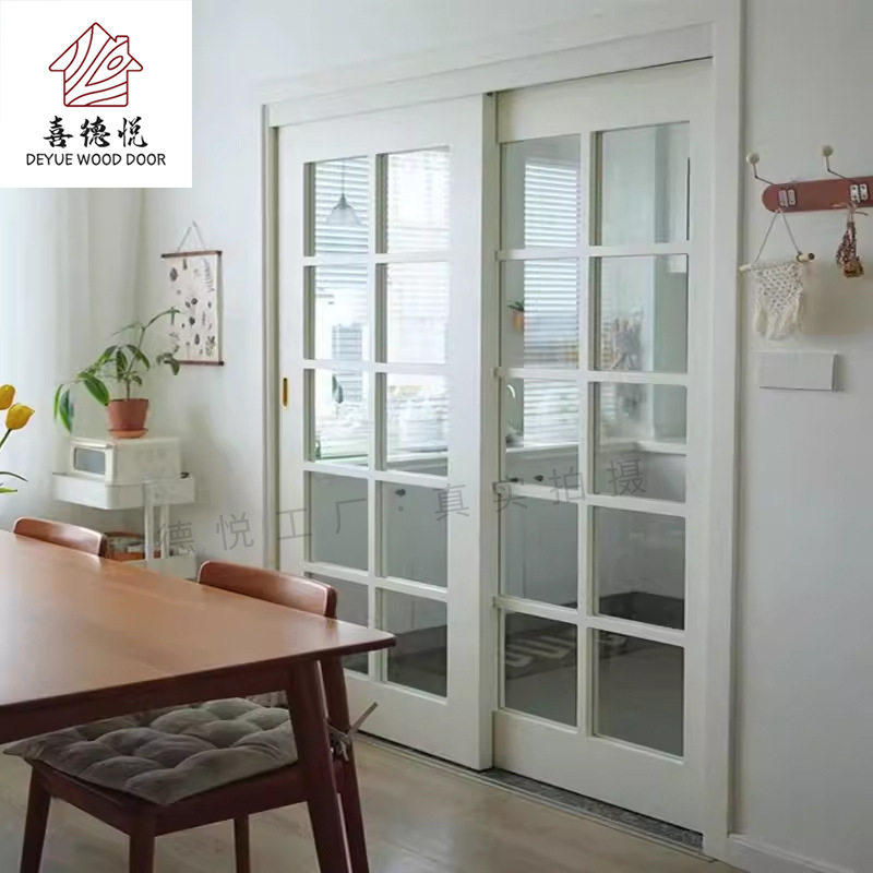 实木复合烤漆玻璃推拉门