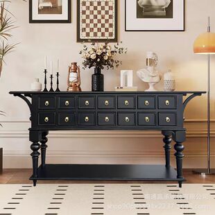 美式乡村实木复古做旧斗柜小户型法式中古多抽屉玄关柜餐厅储物