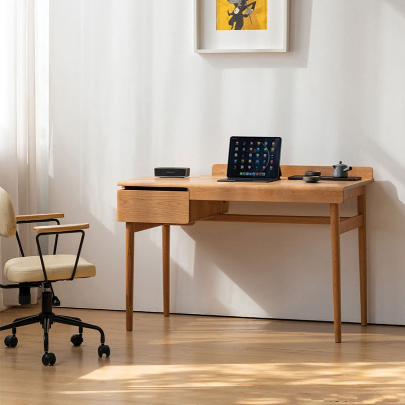 现代简约黑胡桃樱桃木家用写字桌书桌办公桌樱桃木写字桌电脑桌