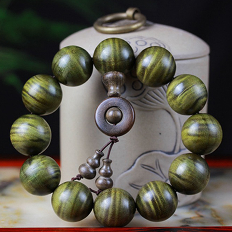 金丝楠木老料枯木黄料满水波佛珠手串手链N阴沉木满水波文玩念珠