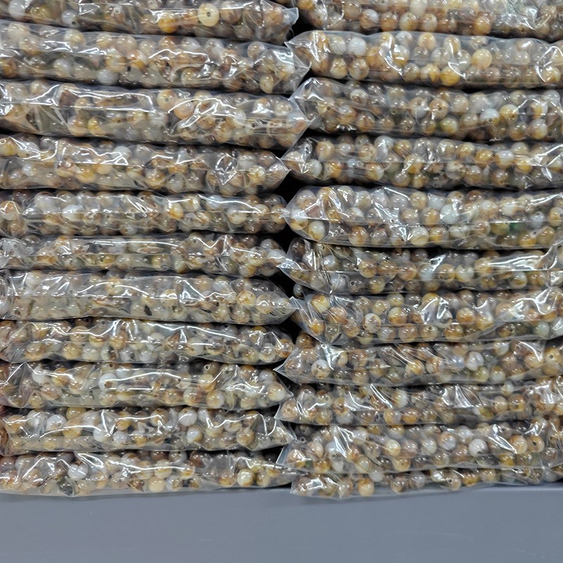 亚克力圆珠塑料珠子双色黑咖色效果散珠直孔串珠diy饰品配件批发