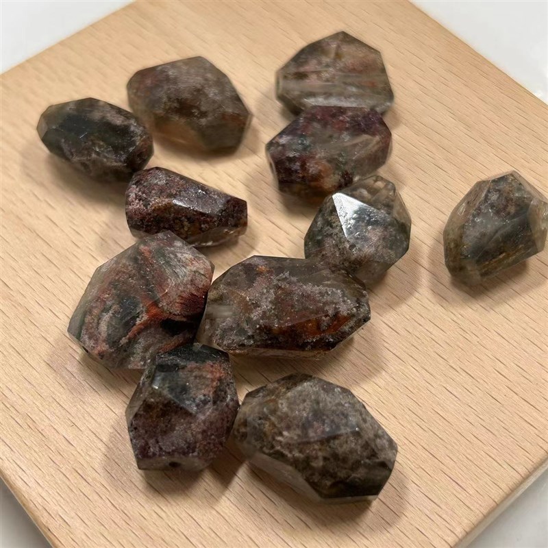 天然彩绿幽灵随形原石不规则单珠子散珠diy配珠文玩手链手串配件