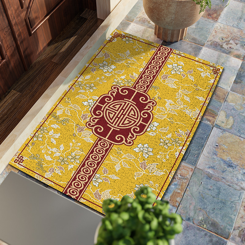 中式别墅入户e门口外地垫进门大尺寸可裁剪丝圈室外蹭土门垫踩脚