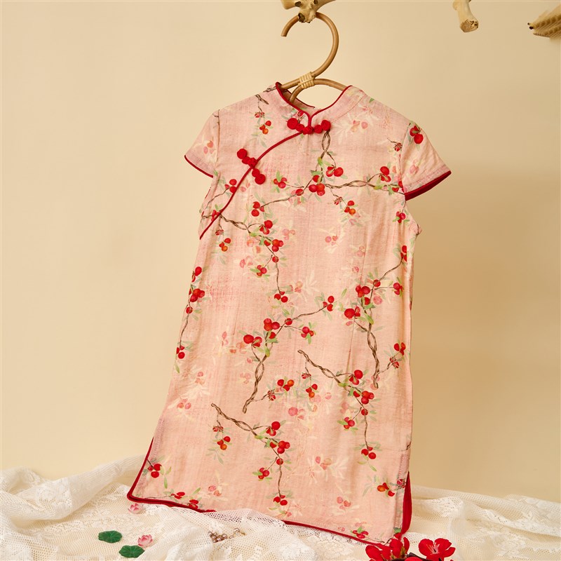 儿童旗袍夏季新款宝宝唐装女童古风薄款中国风女孩新中式连衣裙