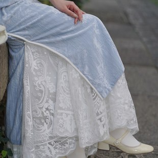 旗袍内搭衬裙蕾丝半身裙松u紧复古百搭旗袍秋冬搭配打底遮胯显瘦