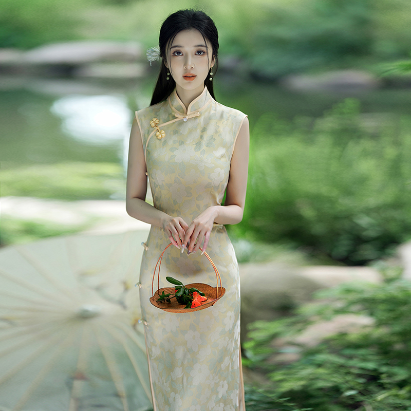 改良无袖旗袍2024年轻款高端气质日常可穿复古国风连衣裙小个子夏