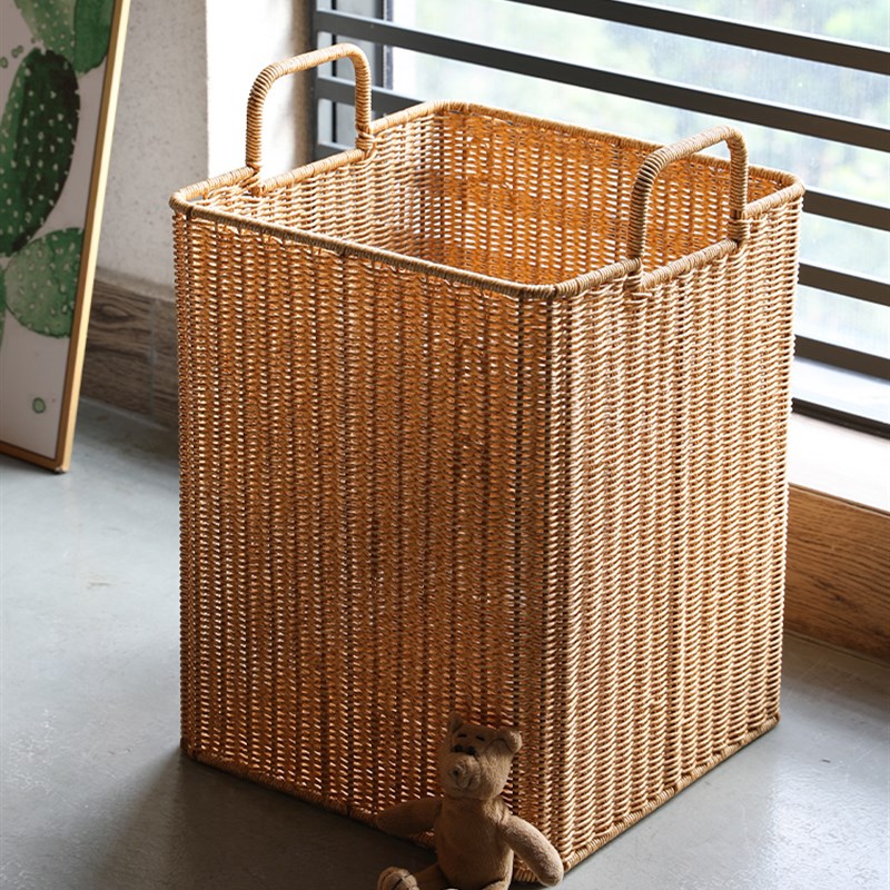 脏衣篮藤编脏衣服收纳筐洗衣篮子 卧室衣物收纳篮 酒店浴室脏衣篓
