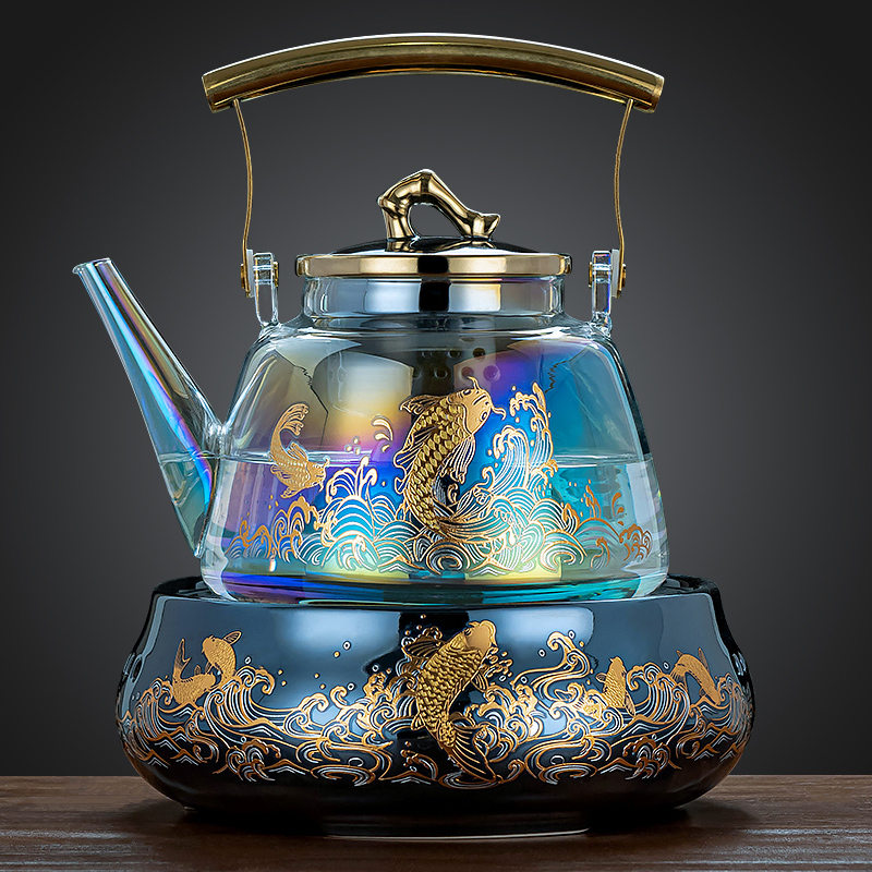 电陶炉煮茶器玻璃提梁壶茶具套装小型家用烧水泡茶专用茶壶耐高温