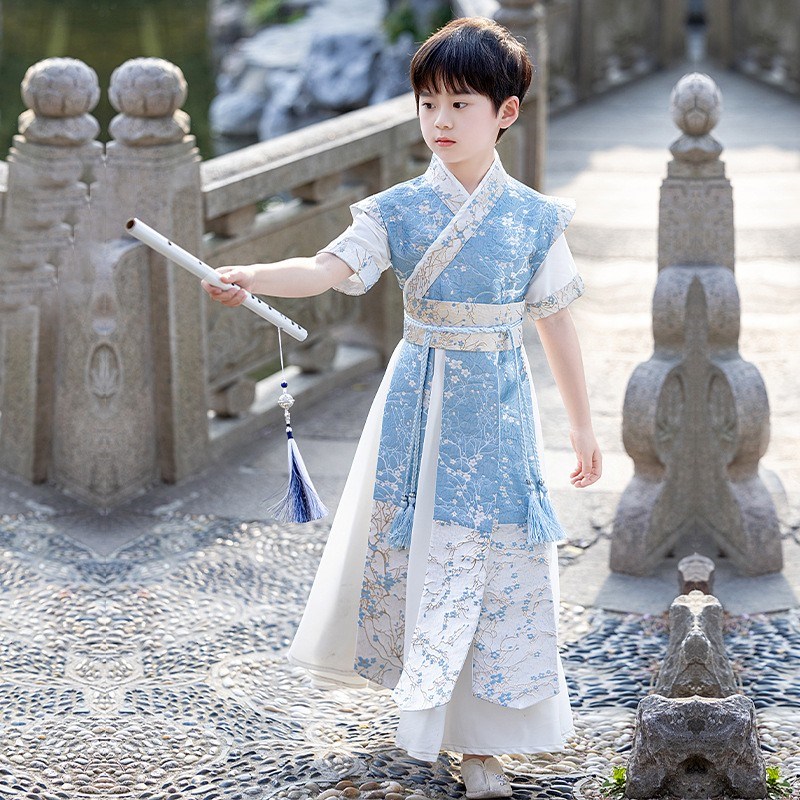 汉服男童秋季长袖武侠风儿童幼儿园演出服酷帅侠客小男孩古风古装