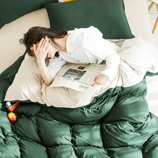 全棉天竺棉四件套 针织纯棉被套柔软床单床笠款1.5m1V.8米床上用