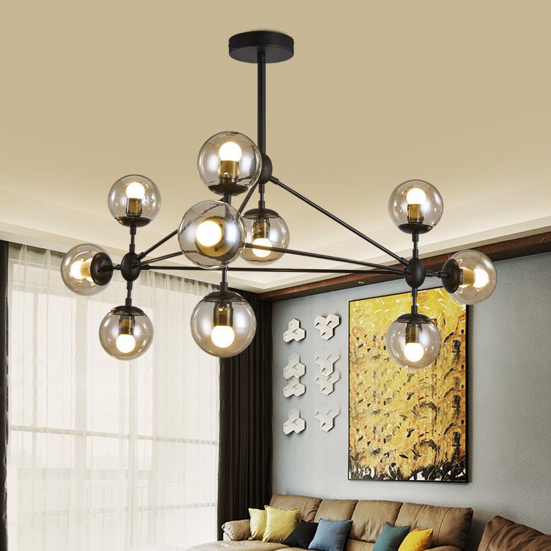 北欧复古魔豆吊灯个性创意简约餐厅卧室客厅吊灯玻璃球服装店灯具,家装灯饰光源,客厅吊灯,淘宝优惠券,粉丝福利购,淘宝优惠卷