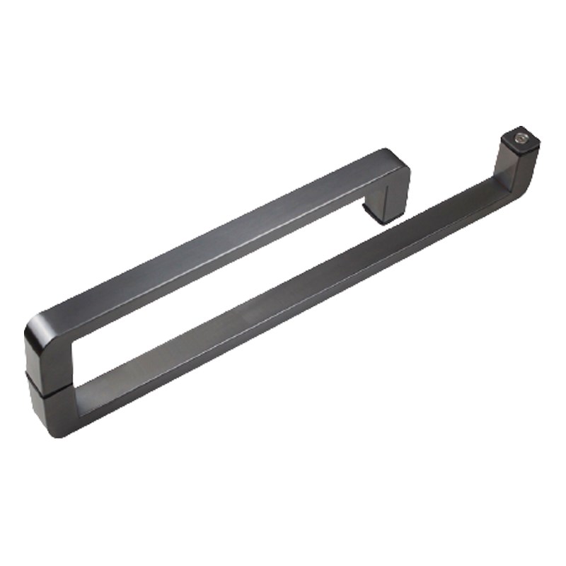 新款加厚雅黑方管不锈钢L形淋浴房拉手欧式黑色浴室玻璃门大把手