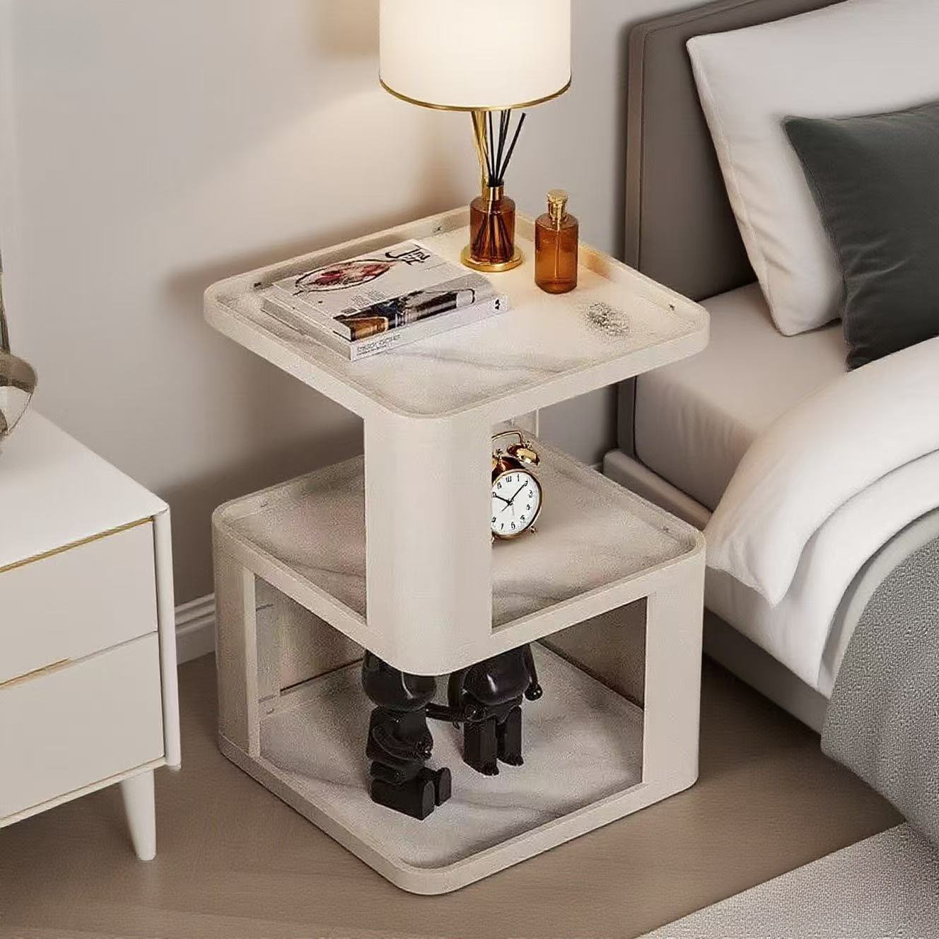 现代创意简约床头柜小茶边几家用多层小桌北欧轻奢柜置物床头边几
