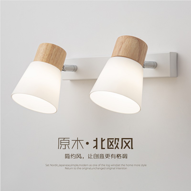 现代简约LED卧室床头玻璃壁灯北欧书房浴室镜前双头灯酒店走廊灯