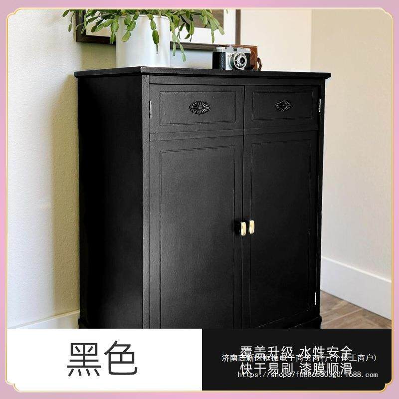 黑色木器漆家具翻新自喷木漆柜子衣柜改色水性自刷木头油漆刷门漆