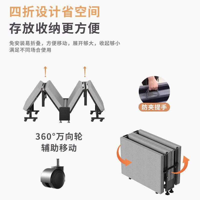 折叠床午休办公室午睡两用椅懒人可躺阳台家用三折床休闲躺J&