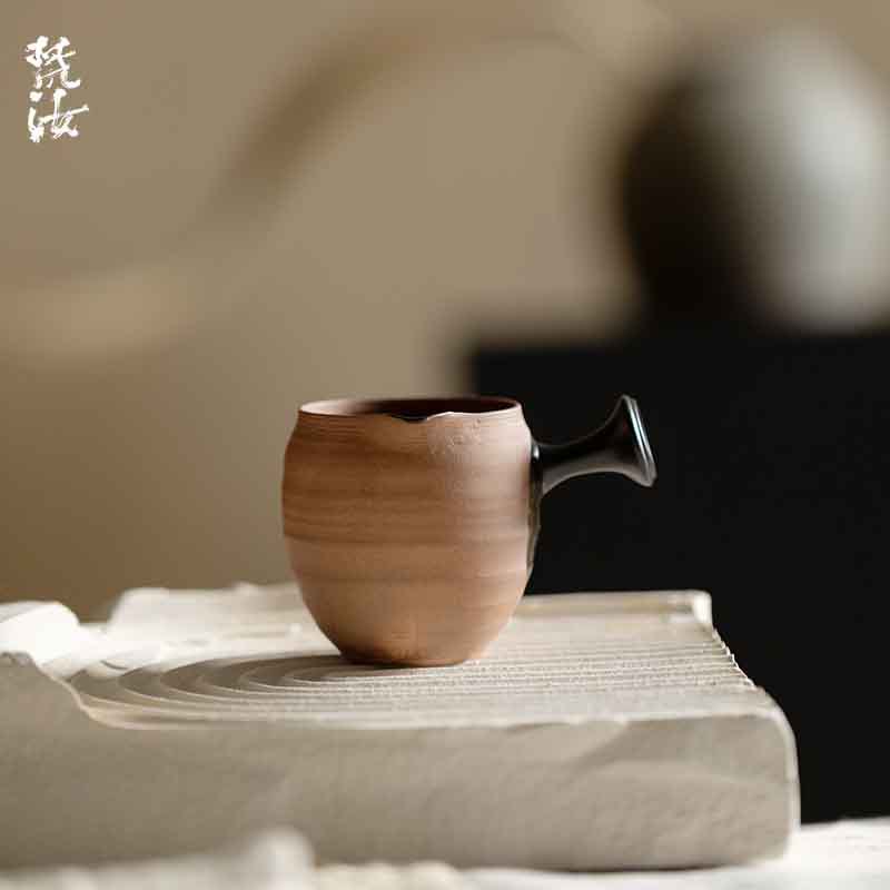 梵汝日式粗陶粉引急须侧把壶茶海分茶器均杯茶具茶道配件罐罐壶