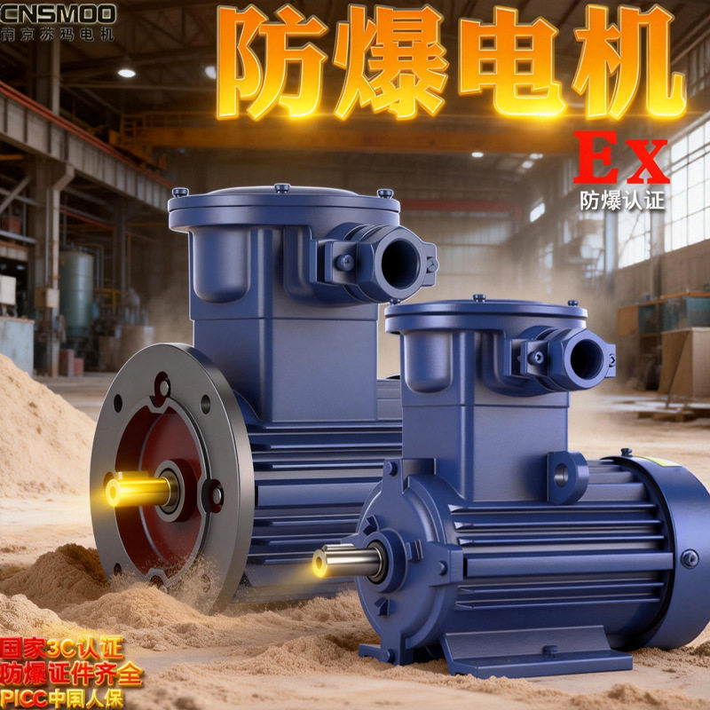 粉尘防爆电机380v三相电动机隔爆马达1.1千瓦1.5/2.2/3/4/5.5KW